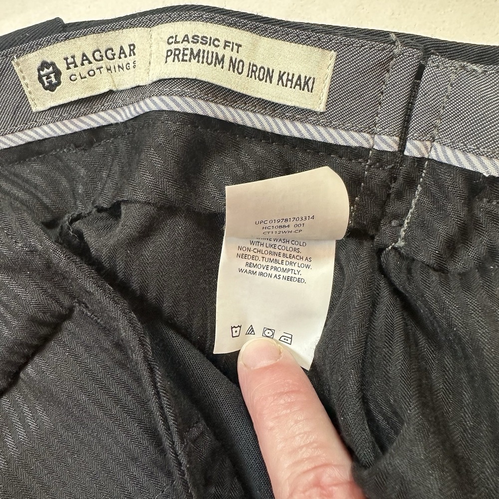 Haggar Men Premium Classic Straight Black Dress Pants Size‎ 34x32 Business Work - Picture 5 of 8